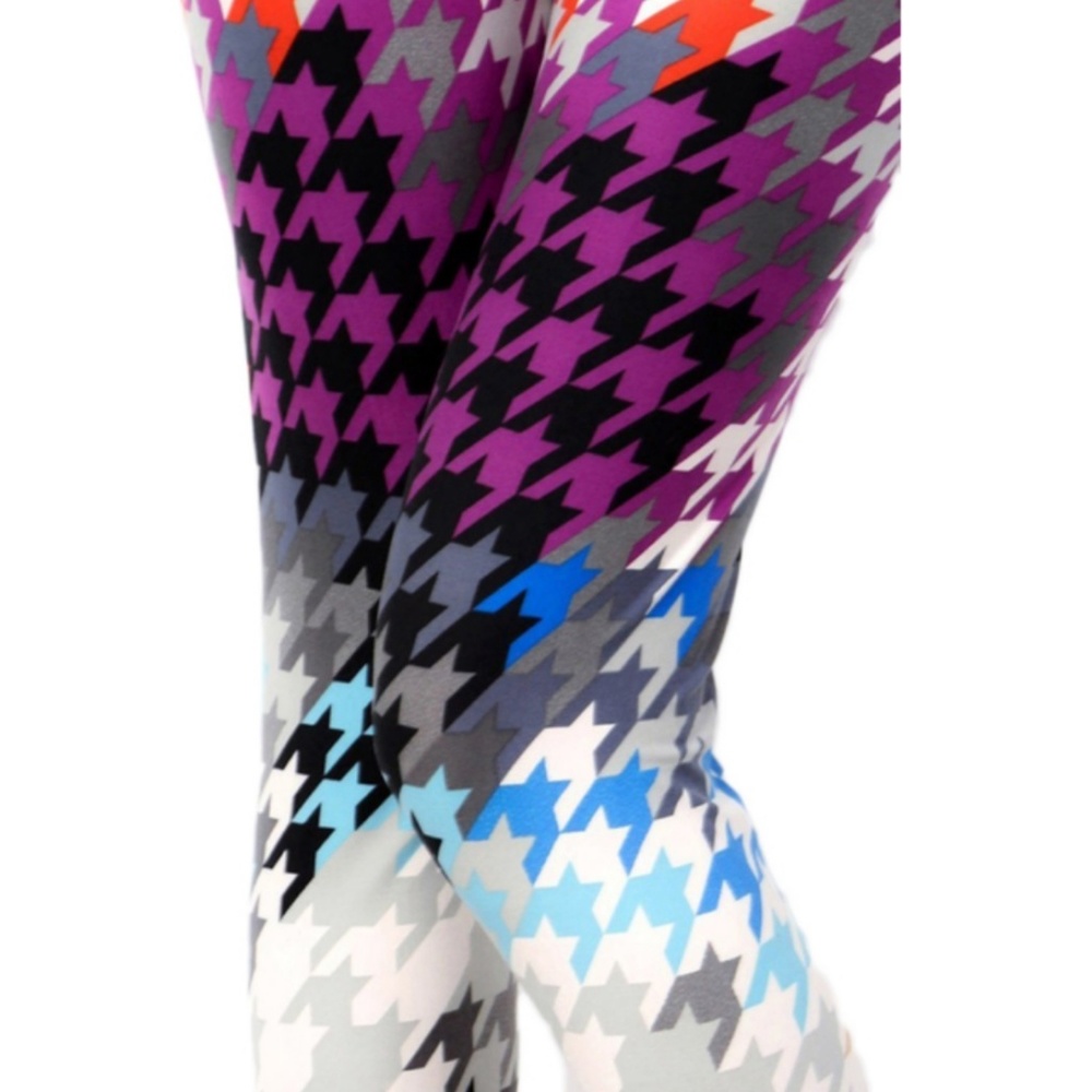 Super Soft Flowing Colors Hounds Tooth Leggings